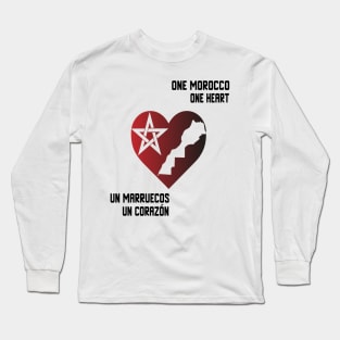 one moroccan one heart Proud Morocco Flag Gift Moroccan Lovers For Men's Women's Long Sleeve T-Shirt